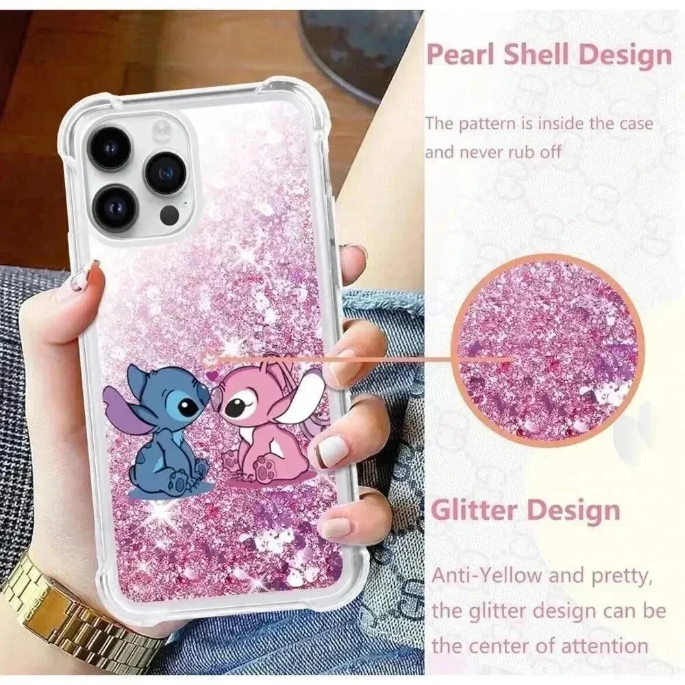 Bling Glitter Liquid Quicksand Case for iPhone 11 Pro MAX Anime Kawaii Character